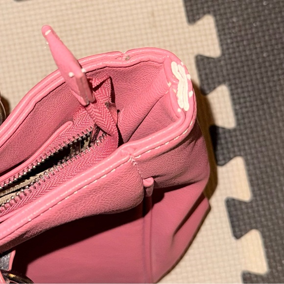 Coach Rose Pink Leather Shoulder Bag Satchel Tote Handbag Authentic OS - Picture 8 of 9